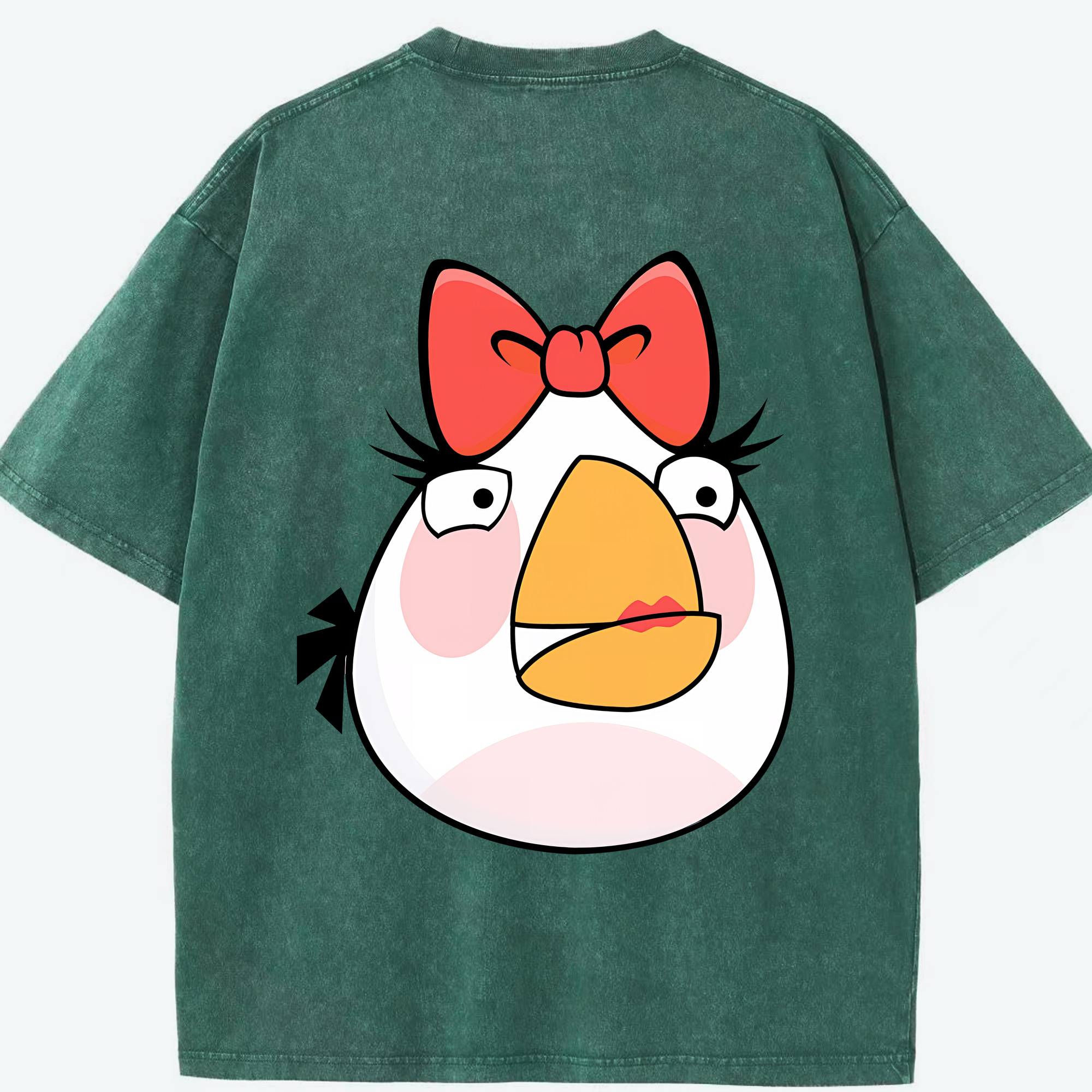 （画像用） Angry Birds アングリーバード 綿100% ヴィンテージ風 半袖Tシャツ（背面プリント）